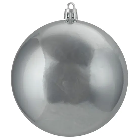 Northlight Shatterproof Shiny Christmas Ball Ornaments - 4" (100mm) - Pewter Gray - 12ct {4}