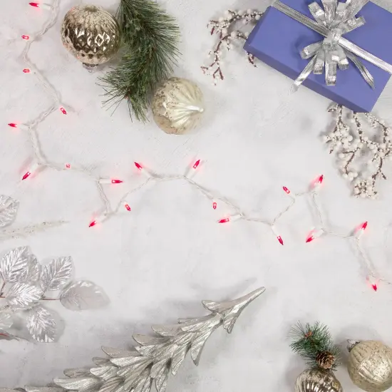 Northlight Mini Incandescent Christmas Lights - Pink - 10' White Wire - 50ct {4}