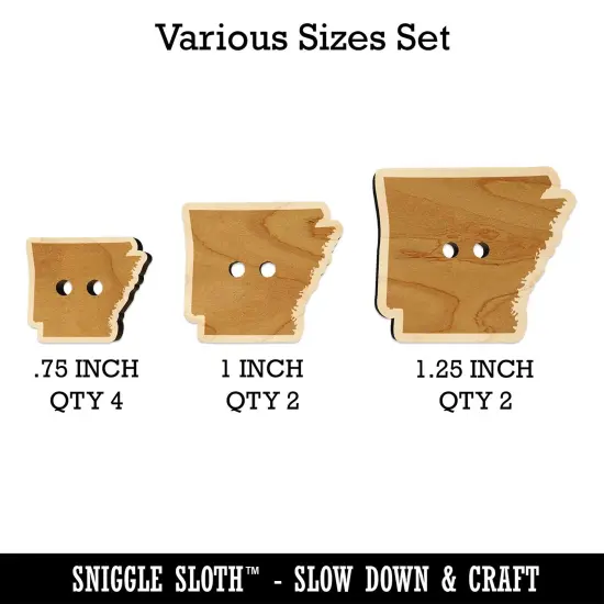 Arkansas State Silhouette Wood Buttons for Sewing Knitting Crochet DIY Craft {1}