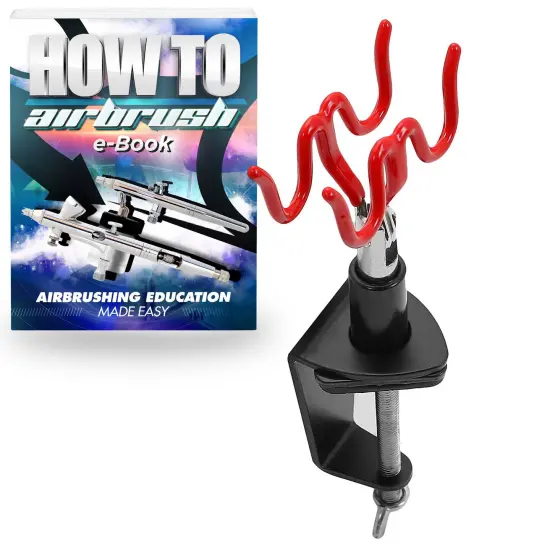 PointZero Clamp-on Stand Table-mount Two Airbrush Holder Station {1}