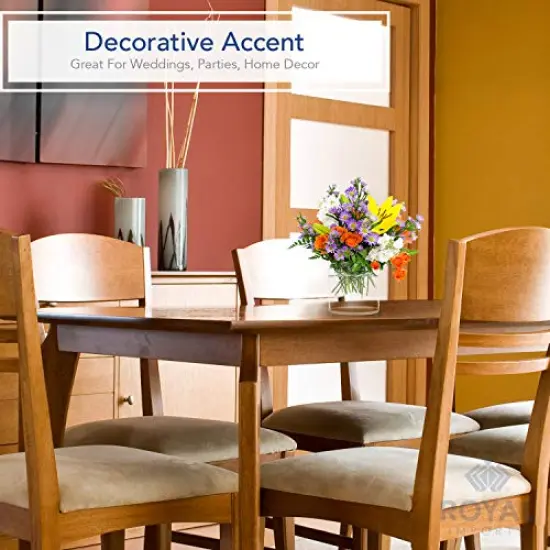 Flower Acrylic Vase Decorative Centerpiece for Home or Wedding by Royal Imports - Break Resistant - 4" Cylinder by 4" Tall {3}