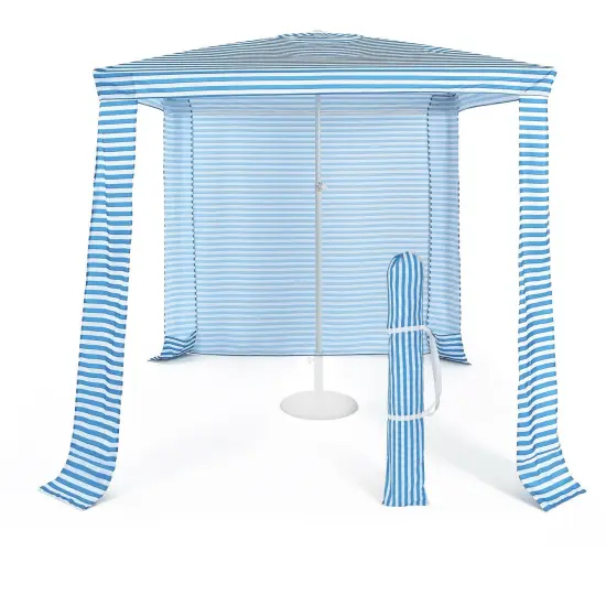 Foldable and Easy-Setup Beach Canopy With Carry Bag Blue {4}