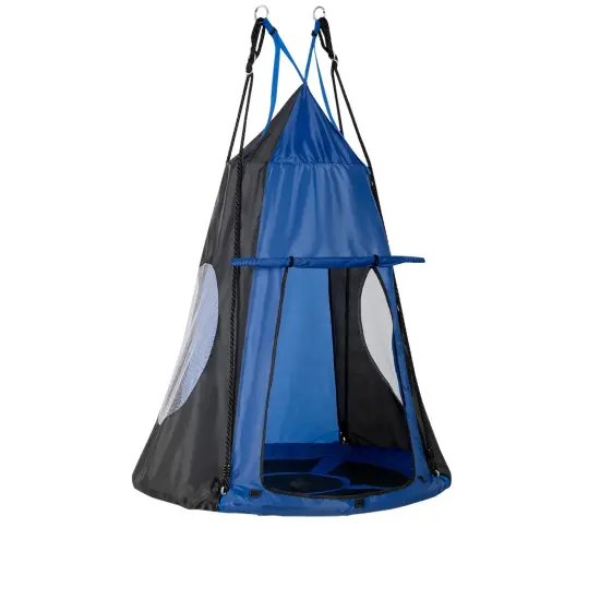 2-in-1 40 Inch Kids Hanging Chair Detachable Swing Tent Set Blue {1}