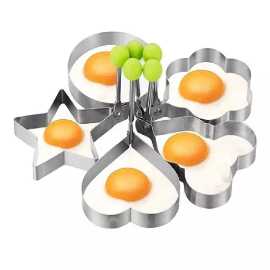 5 Non-Stick Stainless Steel Fried Egg Pancake Ring Mold Kitchen Tools {1}