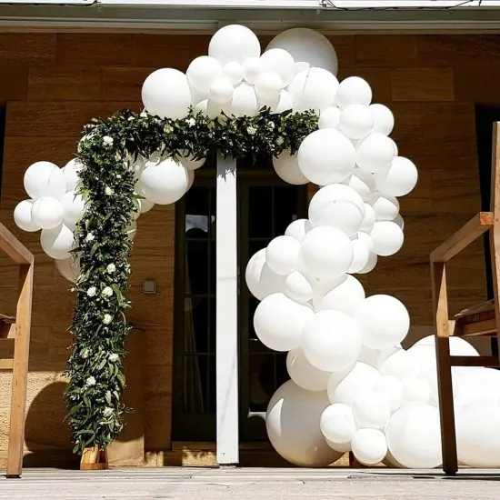 100 Pieces Bezente White Balloons Latex Party Balloons, 12 inch Round Helium Balloons for White Themed Wedding Graduation Birthday Party Backdrop Decorations {4}