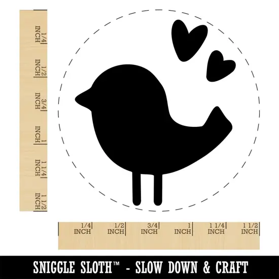 Baby Chick Bird with Hearts Spring Summer Self-Inking Rubber Stamp Ink Stamper for Stamping Crafting Planners Black {1}