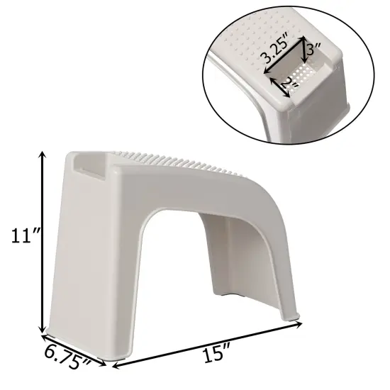 Shower Footrest, White Bath Foot Stool for Shaving Legs, Non-Slip Sturdy Pedicure Footrest, Spa Footrest Shaving Stool, Shower Foot Procedures Stool With Storage {6}