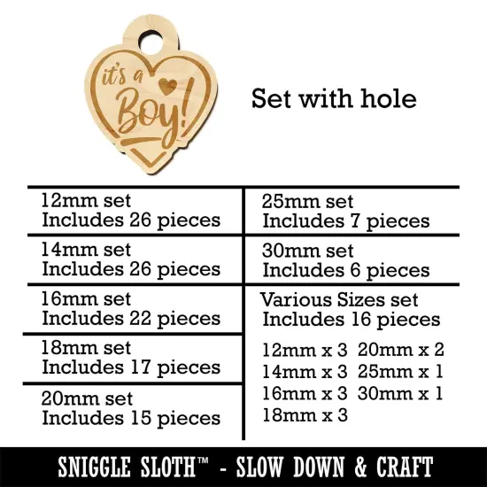 It's a Boy Baby Shower Mini Wood Shape Charms Jewelry DIY Craft {1}