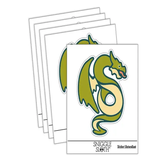 Winged Serpent Dragon Waterproof Vinyl Phone Tablet Laptop Water Bottle Sticker Set - 5 Pack {1}