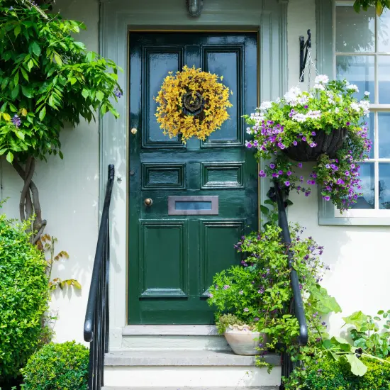 2-Pack: 16" UV Yellow Forsythia Wreath with Grapevine Ring by Floral Home&reg; {5}