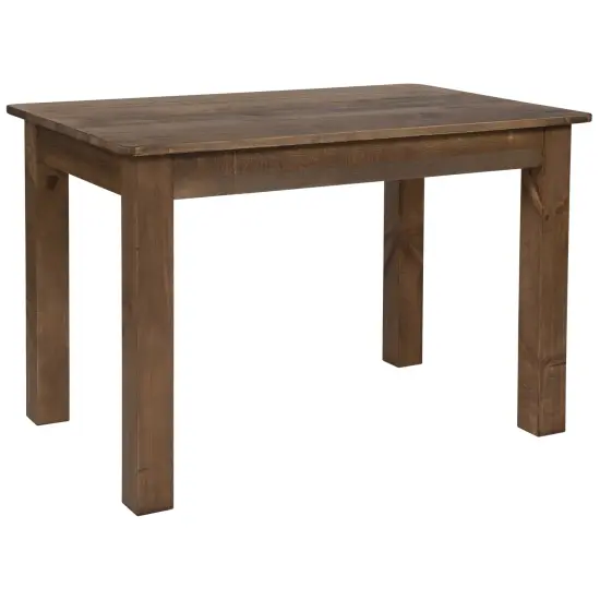 Merrick Lane Rectangular Antique Solid Pine Farm Dining Table {8}