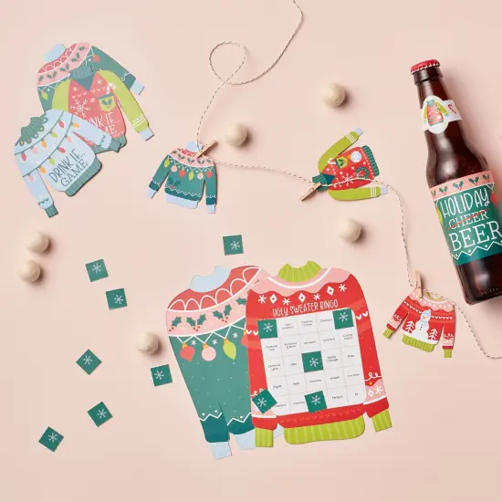 Big Dot of Happiness Colorful Christmas Sweaters - DIY Shaped Ugly Sweater Holiday Party Cut-Outs - 24 Count {3}