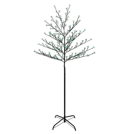 Northlight Pre-Lit Artificial Cherry Blossom Tree -6' -Green LED Lights Black {3}