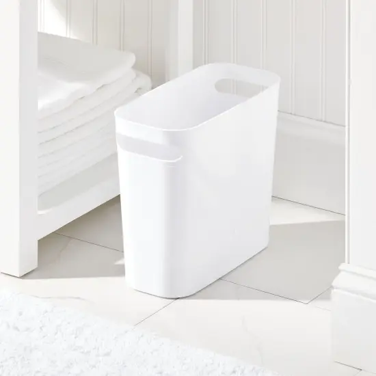 mDesign Plastic Small 1.5 Gal./5.7 Liter Trash Can with Built-In Handles {2}