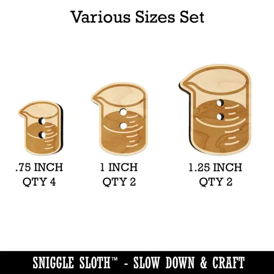 Glass Beaker Chemistry Science Wood Buttons for Sewing Knitting Crochet DIY Craft {1}
