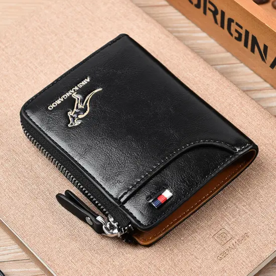 Kitcheniva Mens Leather Wallet RFID Blocking Credit Card ID Holder Black {1}