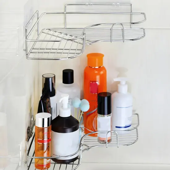Triangular Bathroom Shower Caddy Shelf {3}