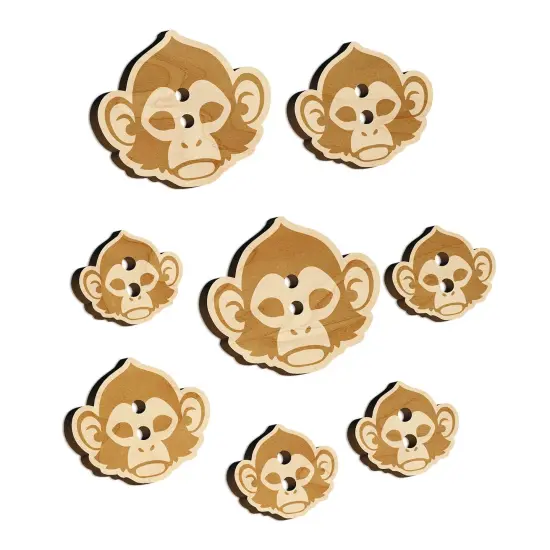 Capuchin Monkey Head Wood Buttons for Sewing Knitting Crochet DIY Craft {7}