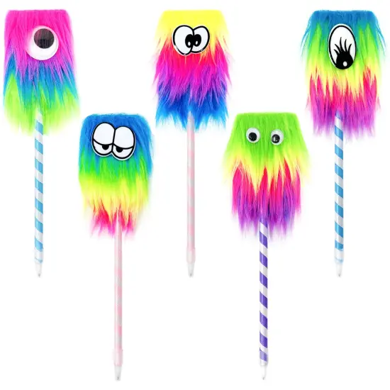 Wrapables Fluffy Rainbow Monster Pens (Set of 5) {1}