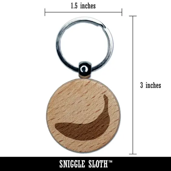 Banana Fruit Engraved Wood Round Keychain Tag Charm {2}