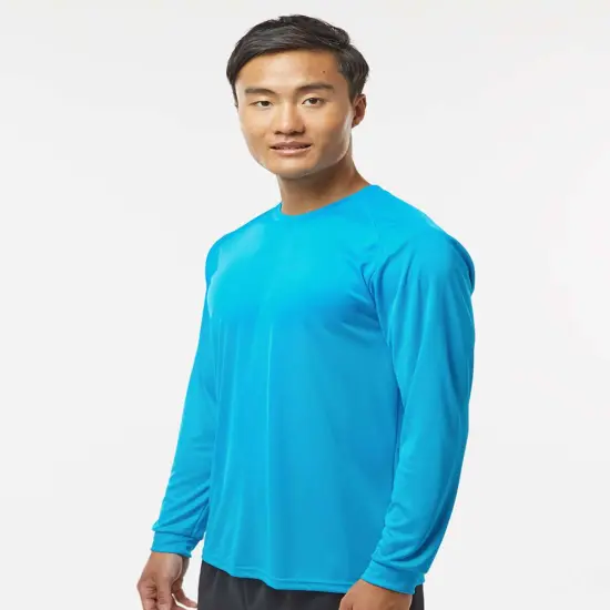 Paragon&reg; Long Sleeve Crew Neck Performance T-Shirt Royal {4}