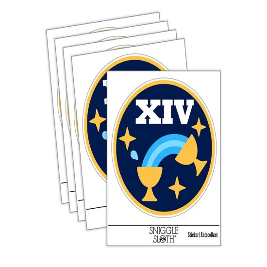 Temperance Tarot Card Waterproof Vinyl Phone Tablet Laptop Water Bottle Sticker Set - 5 Pack {2}