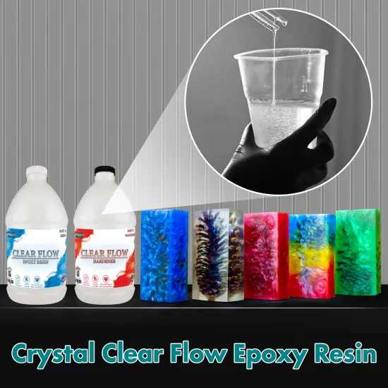 Clear flow epoxy resin, 2 part, resin, low odor, easy to use, (1-1) mixing {6}
