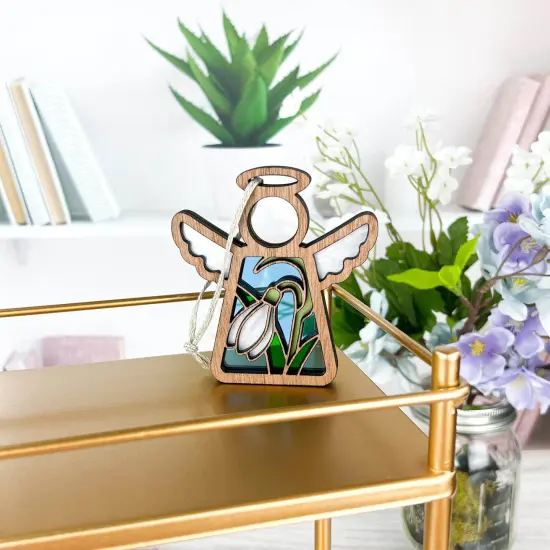 3.5" (H) Snowdrop Ornament - Handcrafted in Texas - Mother's Angels&reg; Christmas Angel Wings Figurine {3}