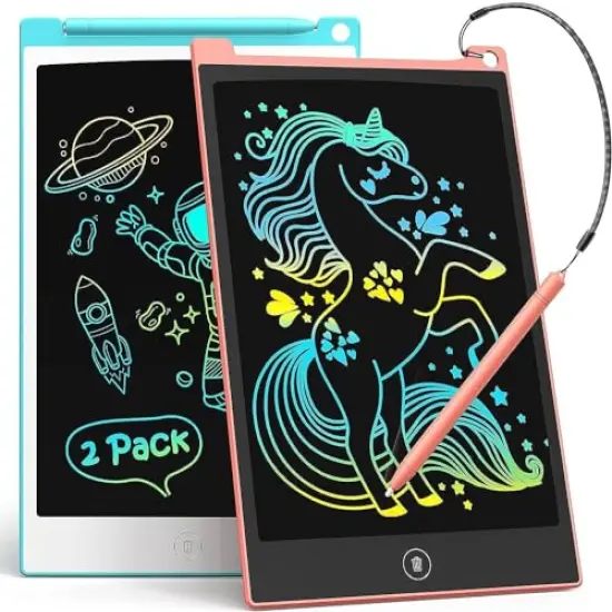 2 Pieces LCD Writing Tablet, 8.5 Inch Colorful Doodle Board Drawing Tablet for Kids, Kids Travel Games Activity Learning Toys Birthday Gifts for 3 4 5 6 Year Old Boys and Girls Toddlers {2}