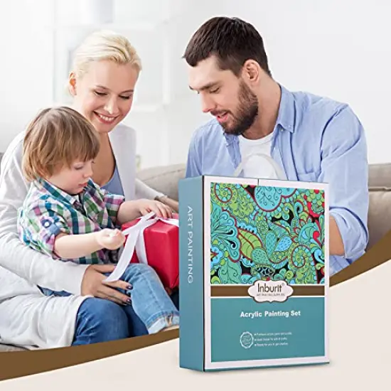 Art Paint Set for Kids, Painting Supplies Kit with 5 Canvas Panels, 8 Brushes, 12 Acrylic Paints, Multi-Function Table Easel, Etc, Premium Acrylic Paint Set for Students, Kids and Beginner. {2}