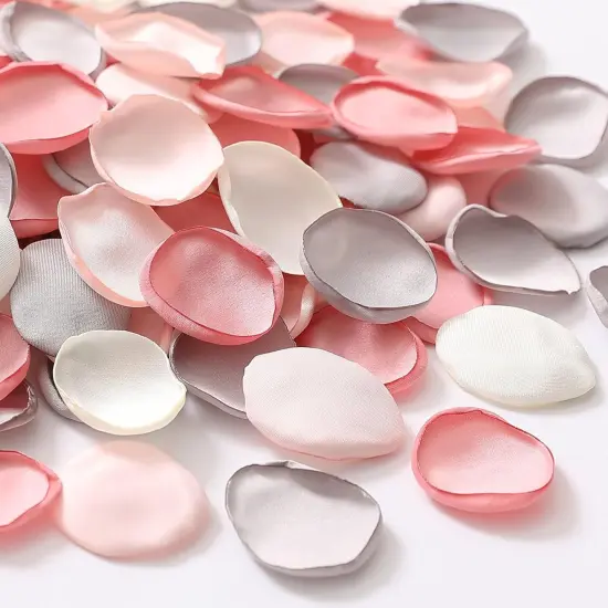 300PCS Silk Rose Petals Grey Pink Wedding Supplies Flower Girl Basket Table Aisle Runner Party Dinner Bridal Shower Decoration {1}