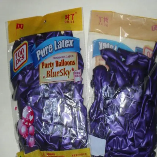 100pcs 10 inch Pearl Latex Colorful Thickening Purple {2}