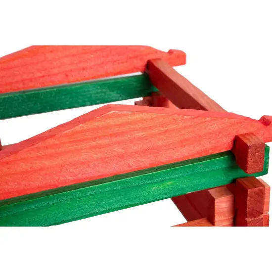 Lehman's Toy Log Farm Playset, Classic American Made Building Set, 73 Interlocking Wooden Pieces in Handy Storage Bag {4}