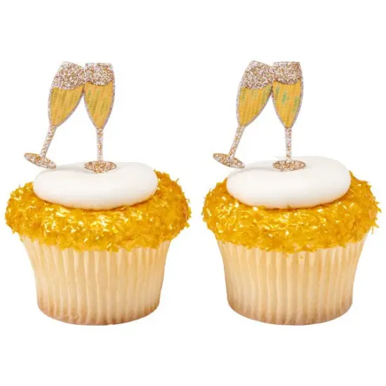 Toasting Glasses DecoPics&reg; Cupcake Decoration, 12ct {1}