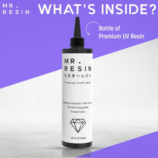 Mr.Resin&trade; Original Craft UV Resin 17.6oz (500g) Crystal Clear Hard Type UV Resin for Jewelry Making, Rock Painting & More {2}