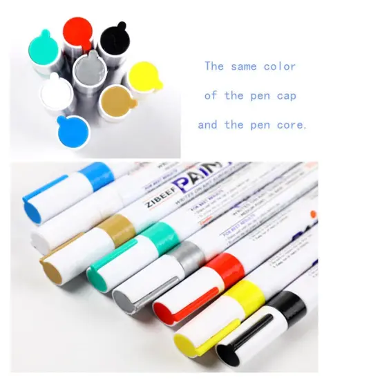 12-Color Waterproof Paint Markers for Rubber Cloth Glass (1 Pcs) Orange {3}