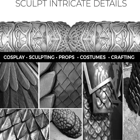 Pixiss White Modeling Foam Clay - Premium White Foam Air Dry Clay Cosplay Foam for Costumes, 1500 Gram Sculpting Clay for Crafts - Flexible Air Drying Clay Foam (White) {4}