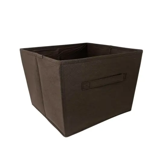 6 PCS Storage Box Organizer with Fabric Handle Brown {7}