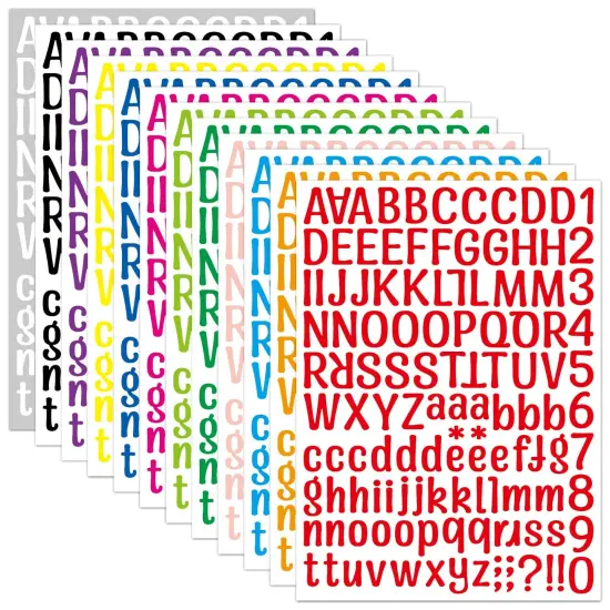1512 PCS Alphabet Stickers 12 Sheets Alphabet Stickers Vinyl Self-Adhesive Number Alphabet Vinyl Stickers, Mailbox Numbers Labels DIY Crafts Art Making, Decals for Sign,Notebook, Classroom Decor, Door {2}