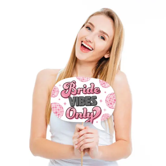 Big Dot of Happiness Last Disco - Bachelorette Party Photo Booth Props Kit - 20 Count {4}