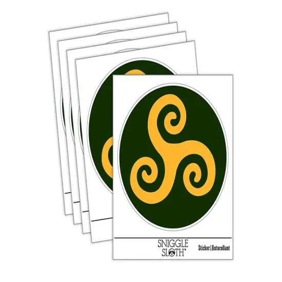 Triskele Triskelion Triple Spiral Celtic Symbol Waterproof Vinyl Phone Tablet Laptop Water Bottle Sticker Set - 5 Pack {1}