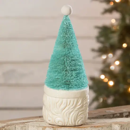 Bottle Brush Santa Blue 10.75" {4}