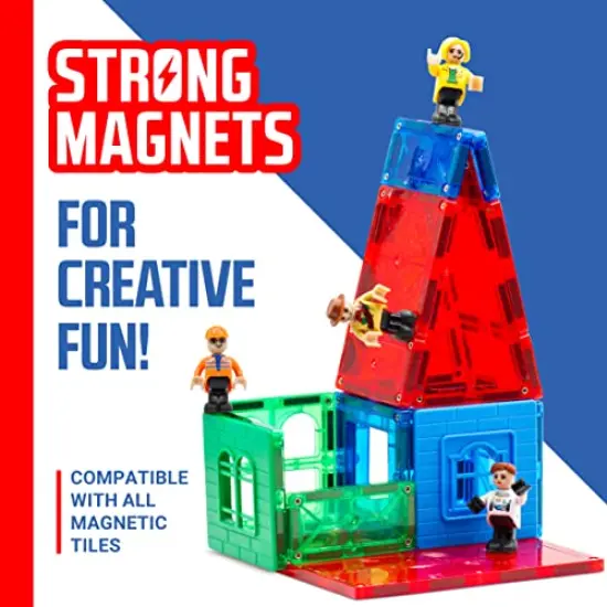 15 Pieces Figures Community - Play People Perfect for Magnetic Tiles Building Blocks - STEM Learning Toys Children &ndash; Magnet Tiles Expansion Accessories Pack {4}
