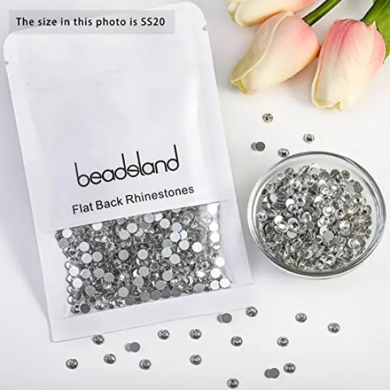 14440 Pieces Flat Back Crystal Rhinestones Round Gems for Nail Art and Craft Glue Fix, Crystal (4.6-4.8mm) SS20 {4}