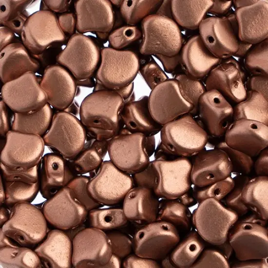 John Bead Czech Glass Metallic Matte Ginko Beads, 50g Bronze Copper {1}