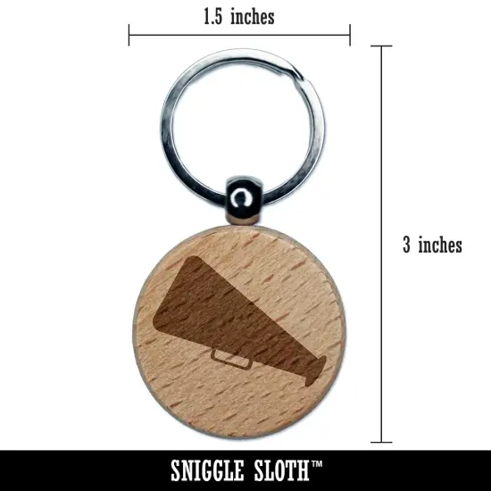 Megaphone Bullhorn Coach Cheerleading Engraved Wood Round Keychain Tag Charm {2}