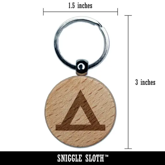 Camping Symbol Engraved Wood Round Keychain Tag Charm {2}