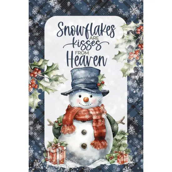 Snowflakes Are Christmas Wood Plaque with Easel and Hook Wall Tabletop Art - 4 inches x 6 inches {1}