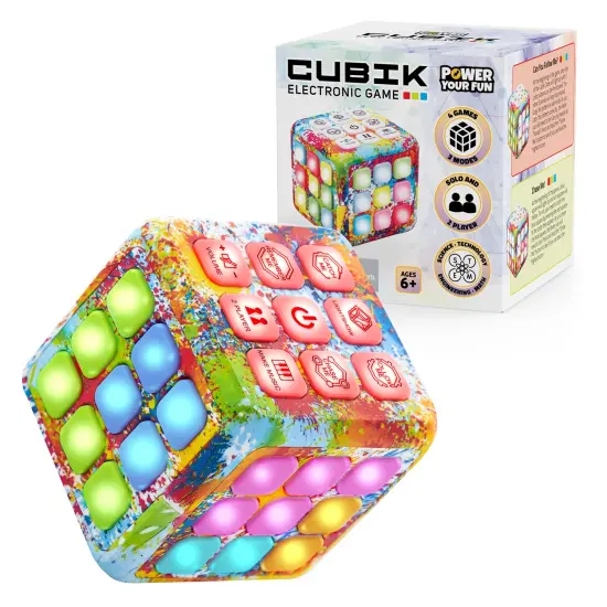 Power Your Fun Cubik LED Flashing Cube Memory Game -Tie Dye {6}
