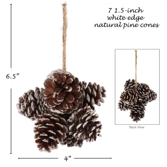 4" White Edge Pine Cone Clusters - Set of 12, Lifelike Artificial Design, Perfect for Wreaths, Trees & Holiday Crafts - Christmas D&eacute;cor Accent, Floral Home by Artificial Flowers {2}